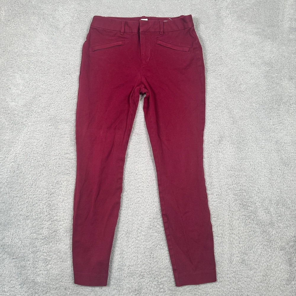 Gap Womens Skinny Ankle Pants Burgundy Red‎ Stretch Size 4 Regular